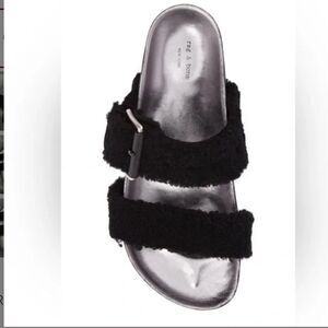 Rag& bone Evin Genuine Shearling Slide Sandal